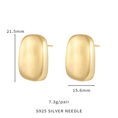 quality New Trendy Korean Popular Jewelry Retro Minimalist Style Earrings 925 Silver Needle Frosted Brushed Stud Earrings for Women factory