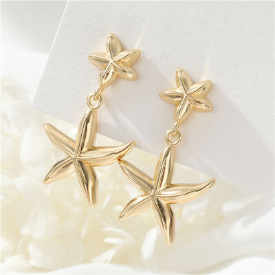 quality Fashion 14K Gold Plated Ocean Style Special Starfish Design Jewelry Earrings for Women Party Gift Studs Earring factory