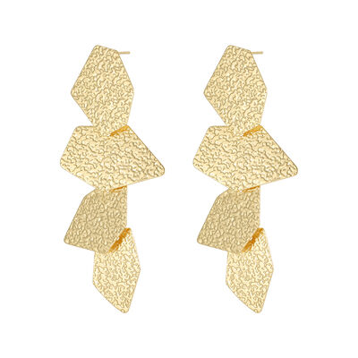 quality New Hot Selling Luxury 14K Gold Plated Jewelry Dangle Design Geometric 925 Silver Needle Stud Earrings for Women Girls factory