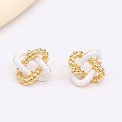 quality Lovely Trendy Earring Stud Earrings Female Silver Needle Black White Love Zirconia Rope Shape Wholesale for Women Girls factory
