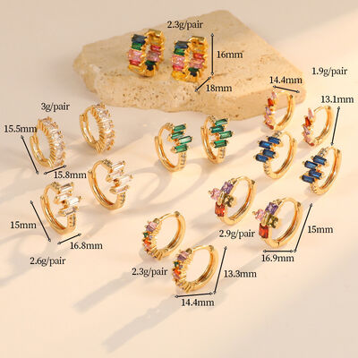 quality Hot Selling Fashion Personality Jewelry Earrings Colorful Sparkling Zircon Brass  14K Gold Plated Round Versatile Style factory