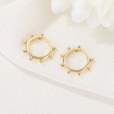 quality New Design Fashion Minimalist Jewelry 14K Gold Plated Bead Hoop Earrings factory
