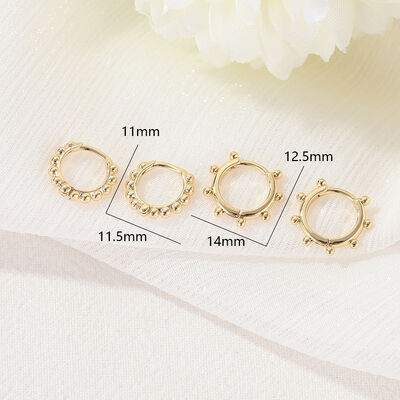 quality New Design Fashion Minimalist Jewelry 14K Gold Plated Bead Hoop Earrings factory