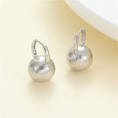 quality Round Ball Earring 14K Gold Plate Brass Fashion Design Simple Texture Loop Hoop Earrings Jewelry Design for Women factory