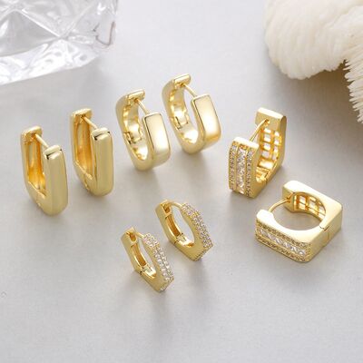 quality European and American 14K Gold Geometric Three Dimensional square Ear Buckle Earrings Women's Atmospheric Earrings Niche Design factory
