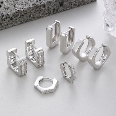 quality European and American 14K Gold Geometric Three Dimensional square Ear Buckle Earrings Women's Atmospheric Earrings Niche Design factory
