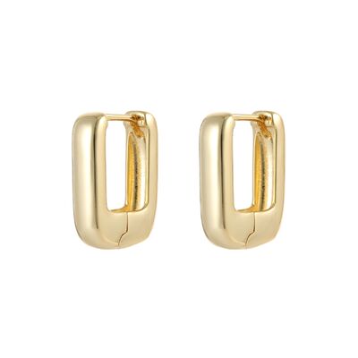 quality European and American 14K Gold Geometric Three Dimensional square Ear Buckle Earrings Women's Atmospheric Earrings Niche Design factory