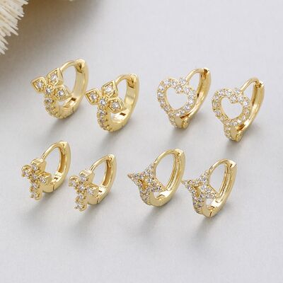 quality 14K Gold Factory Wholesale Love Star Ear Buckle New Earrings Female Temperament Simple Small Earrings factory