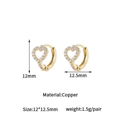 quality 14K Gold Factory Wholesale Love Star Ear Buckle New Earrings Female Temperament Simple Small Earrings factory