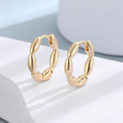 quality Fashion Minimalist Lotus Root Shaped Circle Earrings Brass 14K Gold Plated Women's Daily Jewelry Hoop Earring factory