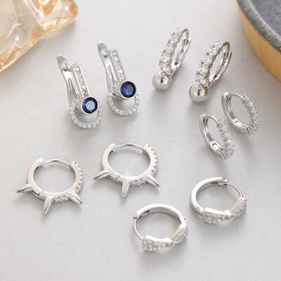 quality Wholesale 14k Gold Plated Willow Nail Ear Buckle Zircon Earrings Simple Light Luxury Niche Design Bow Jewelry Hoop Earring factory