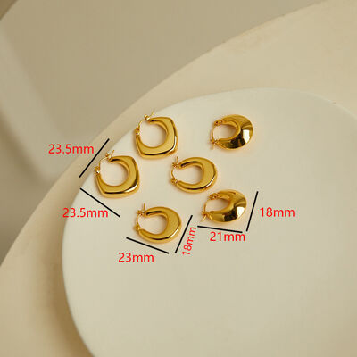 quality Fashion Design 14K Gold Plated Geometric Semi Circular Female Minimalist Smooth U Shaped Earrings Hoop Earrings factory