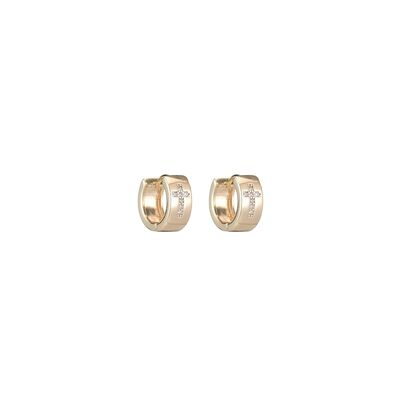 quality Wholesale Fashion 14K Gold Plated Jewelry Hoop Earrings With Round Zircon Cross and Heart Patterns Huggie Earring factory
