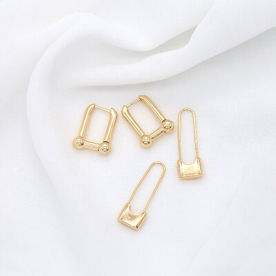 quality Factory Wholesale 14K Gold Plated Brass Hoop Huggie Earrings Fashion Women's Jewelry Earring factory