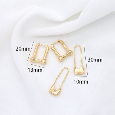 quality Factory Wholesale 14K Gold Plated Brass Hoop Huggie Earrings Fashion Women's Jewelry Earring factory