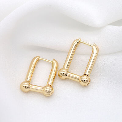 quality Factory Wholesale 14K Gold Plated Brass Hoop Huggie Earrings Fashion Women's Jewelry Earring factory