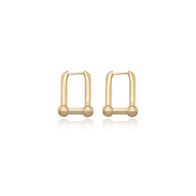 quality Factory Wholesale 14K Gold Plated Brass Hoop Huggie Earrings Fashion Women's Jewelry Earring factory