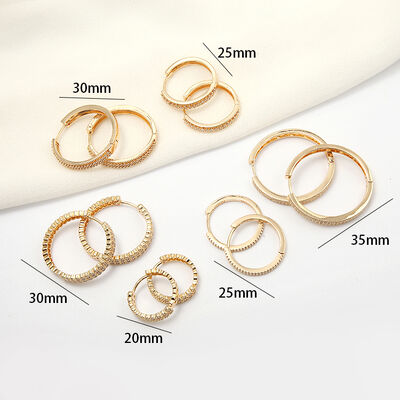 quality Factory Wholesale Fashion Female Round Multi Sizes Large Circle Earrings Inlaid With Zircon Hoop Earring factory