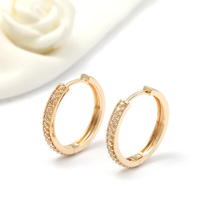 quality Factory Wholesale Fashion Female Round Multi Sizes Large Circle Earrings Inlaid With Zircon Hoop Earring factory