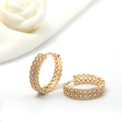quality Factory Wholesale Fashion Female Round Multi Sizes Large Circle Earrings Inlaid With Zircon Hoop Earring factory