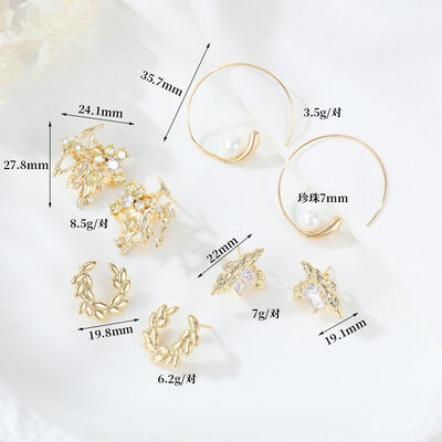 quality 2024 Latest Trending Fashion Dainty Woman Gold Plated Stud Earrings factory