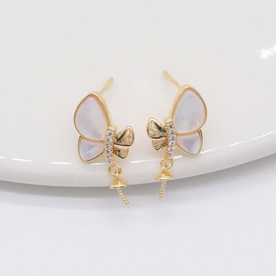 quality Fashion New Design Zircon Butterfly Wings Studs Cute and Versatile Star Enamel Women's DIY Jewelry Earrings factory