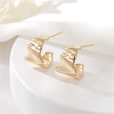 quality Wholesale Fashion Brass 14K Gold S925 Silver Needle Earrings Butterfly Irregular Earrings Square Earrings factory
