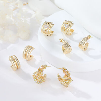 quality Hot Sale High End Womens Nickle Free Gold Coated Hoop Earrings Gold Plated Jewelry factory