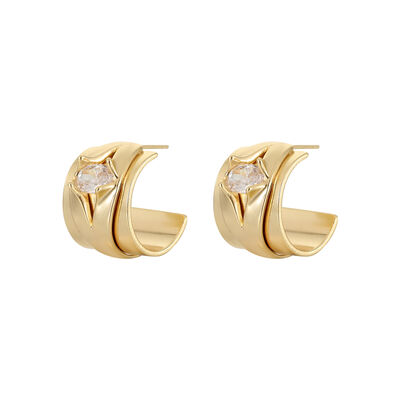 quality Hot Sale High End Womens Nickle Free Gold Coated Hoop Earrings Gold Plated Jewelry factory