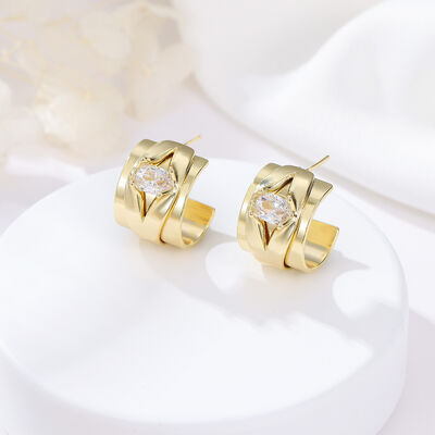quality Hot Sale High End Womens Nickle Free Gold Coated Hoop Earrings Gold Plated Jewelry factory