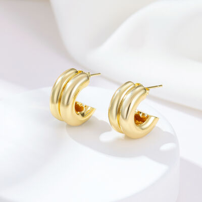 quality Hot Sale High End Womens Nickle Free Gold Coated Hoop Earrings Gold Plated Jewelry factory