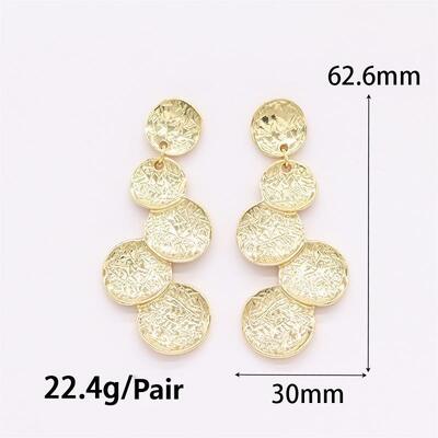 quality Fashion Party Round Shape Stud Earring Factory Wholesale Custom Brass 14k Gold Plated Multi Layered Women's Jewelry Earrings factory