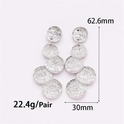 quality Fashion Party Round Shape Stud Earring Factory Wholesale Custom Brass 14k Gold Plated Multi Layered Women's Jewelry Earrings factory