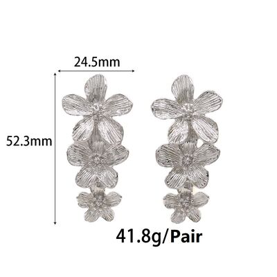 quality Fashion Party Flower Plant Stud Earring Factory Wholesale Custom Brass 14k Gold Plated  Women's Jewelry Earrings Accessories factory