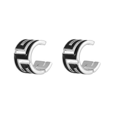quality Wholesale High Quality Jewelry Earrings Sliver Trendy CZ Brass Enamel Black Palladium Stud Earrings Plating for Women factory