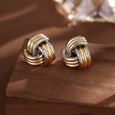 quality Factory Wholesale New Simple Personality Wrapped Circle Twist Stud Brass Gold Plated Jewelry Earrings for Women factory