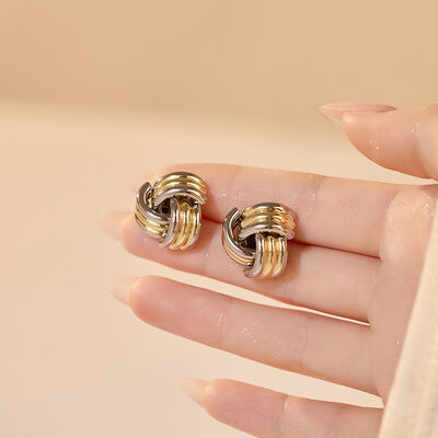 quality Factory Wholesale New Simple Personality Wrapped Circle Twist Stud Brass Gold Plated Jewelry Earrings for Women factory