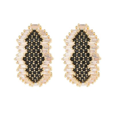 quality Brass 14k Gold Plated Zircon Studs Butterfly Enamel Flower Earring for Women's Fashion Earrings Accessories factory