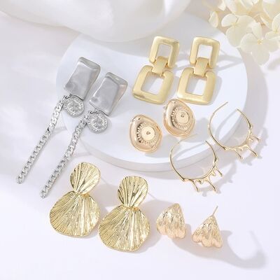 quality Hot Selling 14K Gold Geometric Irregular Studs Sea Shells Chain Tassel Earrings Fashion Jewelry Gifts factory