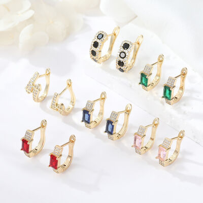 quality 14K Gold Plated Fashion Jewelry Hoop Earing Cubic Zircon Earrings Jewelry Accessories for Women factory