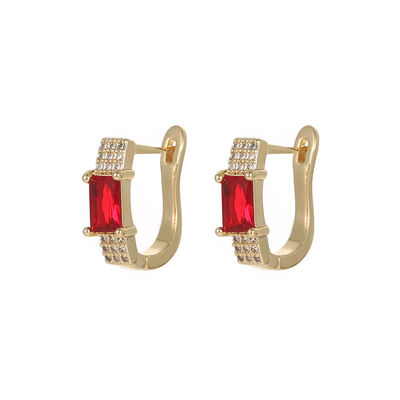 quality 14K Gold Plated Fashion Jewelry Hoop Earing Cubic Zircon Earrings Jewelry Accessories for Women factory