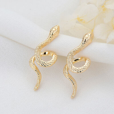 quality Factory Wholesale Brass 14K Gold Plated Snake Studs Earring Fashion Jewelry Earrings factory