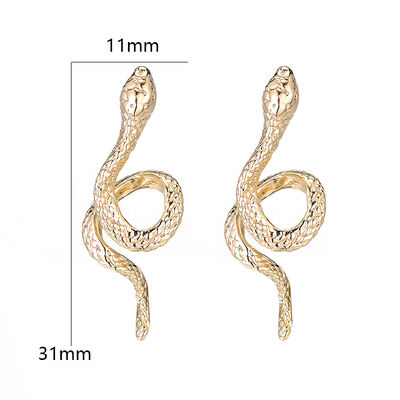 quality Factory Wholesale Brass 14K Gold Plated Snake Studs Earring Fashion Jewelry Earrings factory