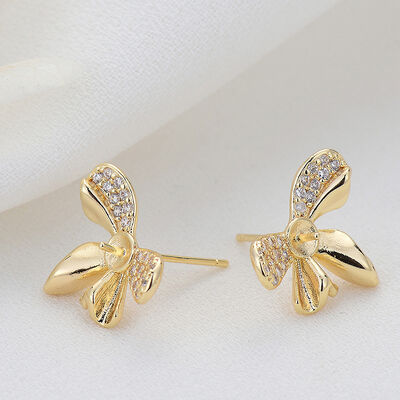 quality Wholesale 14K Gold Plated Can Match Pearls Butterfly Shape  Stud Earrings factory