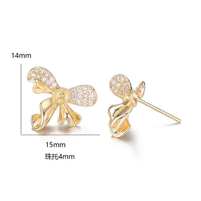 quality Wholesale 14K Gold Plated Can Match Pearls Butterfly Shape  Stud Earrings factory