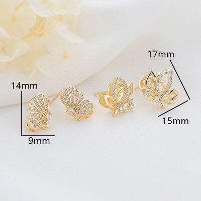 quality Fashion Design 14K Gold Plated Inlaid Zircon Butterfly Shape Stud Earring factory