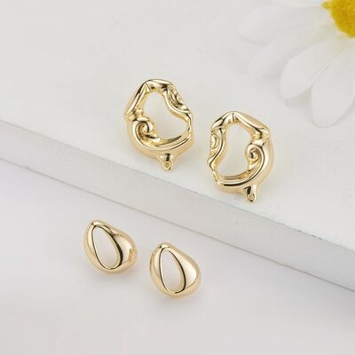 quality Factory Wholesale 14K Gold Plated Irregular Shape Stud Earring factory