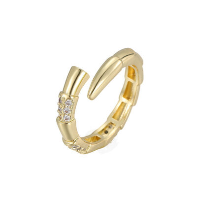 quality Fashion 14K Gold Plated Zircon Plain Open Ring Adjustable Heart Shaped Irregular Square Women's Jewelry Ring factory