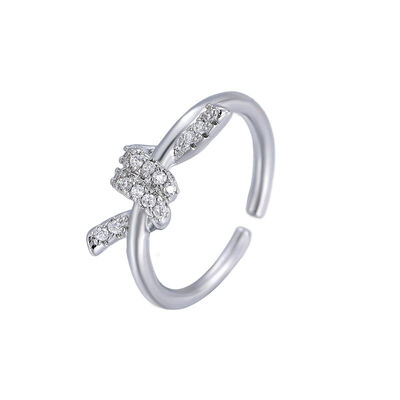 quality Fashion 14K Gold Plated Zircon Plain Open Ring Adjustable Heart Shaped Irregular Square Women's Jewelry Ring factory
