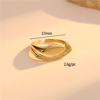 quality Wholesale Fashion Zircon Gold Plated Ring Personalized Open Ring Irregular Unisex Ring factory